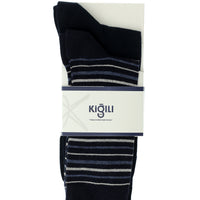 Navy Blue 2-Pack Cotton Striped Socks