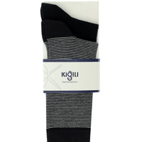 Light Black 2-Pack Cotton Striped Socks Set