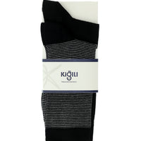 Black 2-Pack Cotton Striped Socks Set