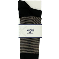 Dark Black 2-Pack Cotton Striped Socks