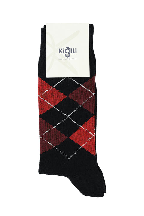 Light Black Single Pattern Cotton Socks