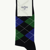 Black Single Patterned Cotton Socks