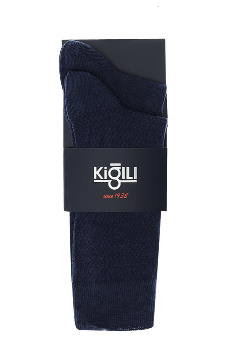 Indigo Melange 2-Pack Patterned Cotton Socks Set