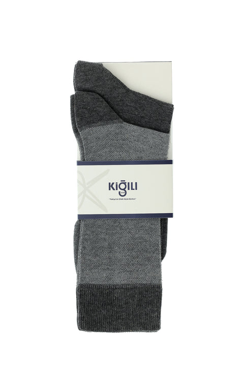 Light Smoke Melange 2-Pack Patterned Socks