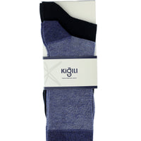 Medium Navy Melange 2-Pack Cotton Patterned Sock Set