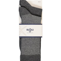 Dark Anthracite Melange 2-Pack Cotton Lycra Stretch Patterned Sock Set