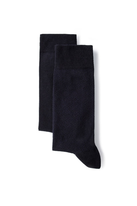 Medium Navy Blue 2-Pack Cotton Lycra Stretch Patterned Socks Set