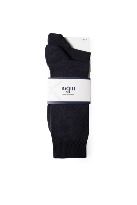 Medium Navy Blue 2-Pack Cotton Lycra Stretch Patterned Socks Set