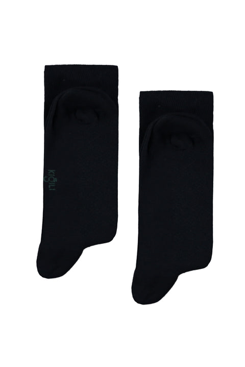 Dark Navy Blue 2-Pack Cotton Lycra Stretch Patterned Socks Set