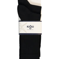 Siyah 2'li Pamuklu Likralı Esnek Desenli Çorap Seti