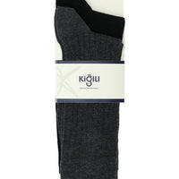 Dark Anthracite Melange 2-Pack Cotton Lycra Stretch Patterned Sock Set