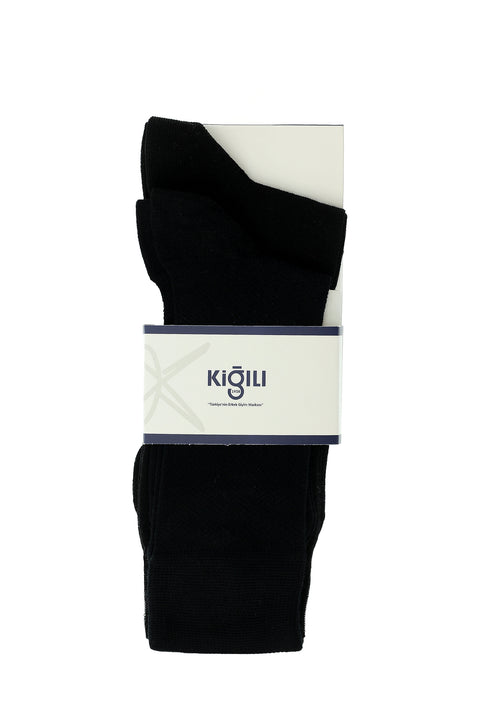 Black 2-Pack Cotton Patterned Socks