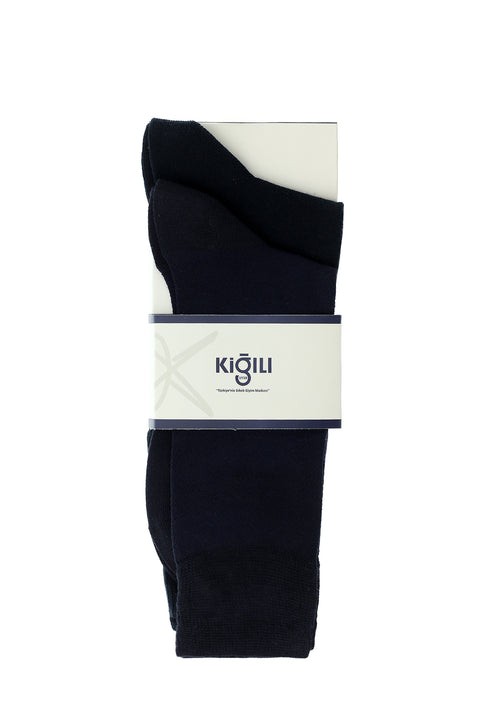 Navy Blue 2-Pack Cotton Patterned Socks