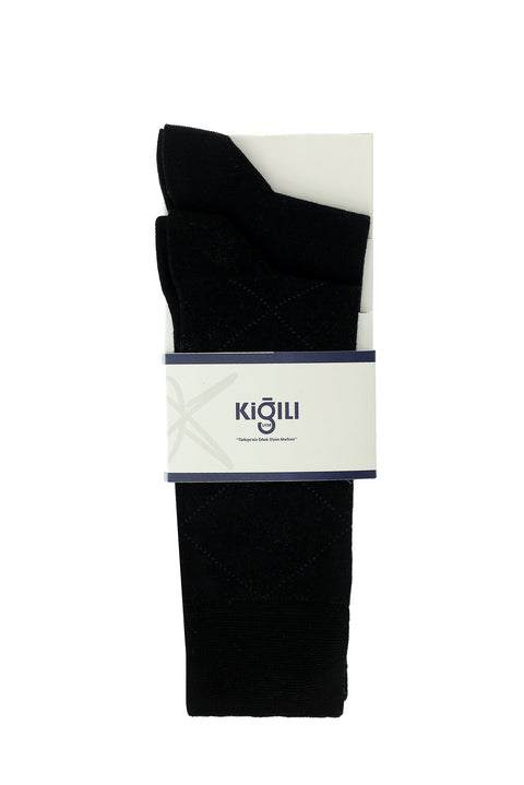 Light Black 2-Pack Cotton Patterned Sock Set