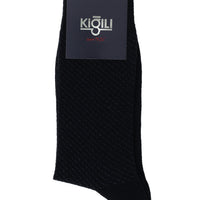 Dark Navy Single Patterned Wool Socks