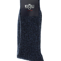 Indigo Single Wool Patterned Socks