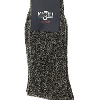 Dark Brown Single Wool Patterned Sock