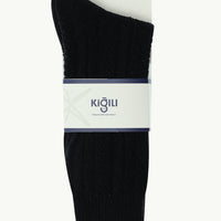 Black Single Patterned Wool Socks
