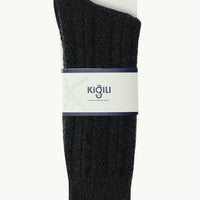Medium Anthracite Melange Single Pattern Wool Socks