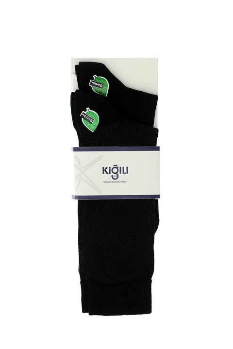 Light Black 2-Pack Bamboo Blend Patterned Sock Set