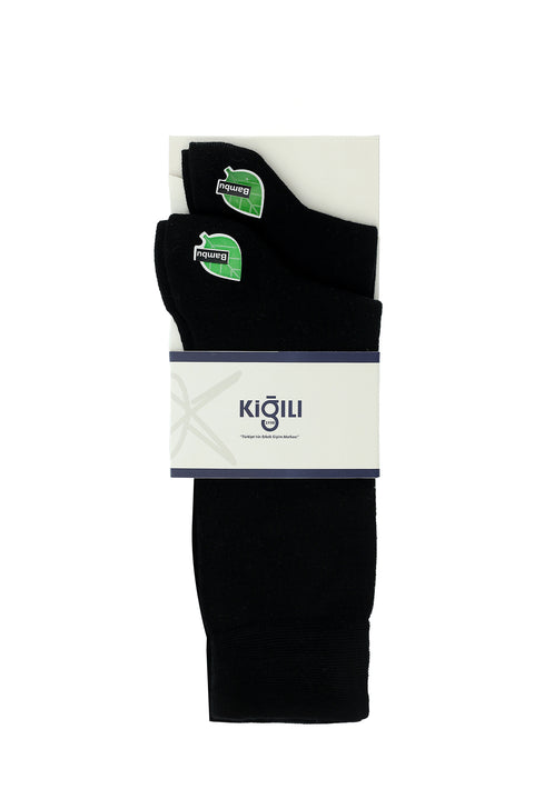 Black 2-Pack Bamboo Blend Patterned Sock Set