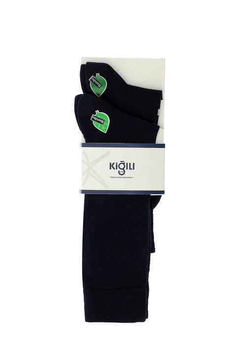 Navy Blue 2-Pack Bamboo Blend Patterned Socks