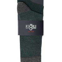 Olive Green 2-Pack Patterned Cotton Socks