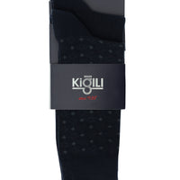 Dark Navy Blue 2-Pack Patterned Cotton Socks Set