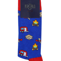 Blue Single Patterned Cotton Socks