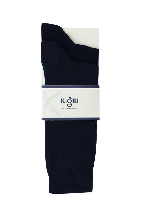 Light Navy Blue 2-Pack Patterned Cotton Socks Set