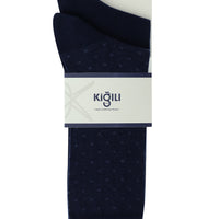Navy Blue 2-Pack Patterned Cotton Socks Set