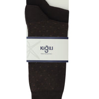 Medium Brown 2-Pack Patterned Cotton Socks Set
