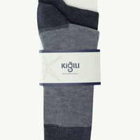 Medium Navy Melange 2-Pack Patterned Cotton Sock Set