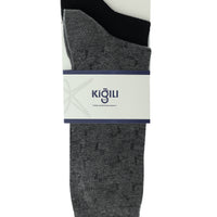 Medium Smoke Melange 2-Pack Patterned Cotton Socks