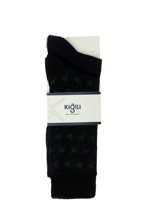 Light Black 2-Pack Cotton Patterned Sock Set