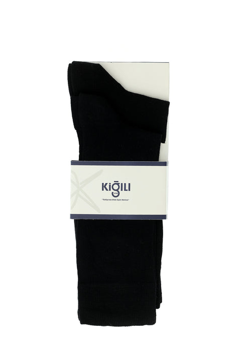 Black 2-Pack Cotton Patterned Socks
