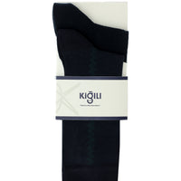 Medium Navy Blue 2-Pack Cotton Patterned Socks