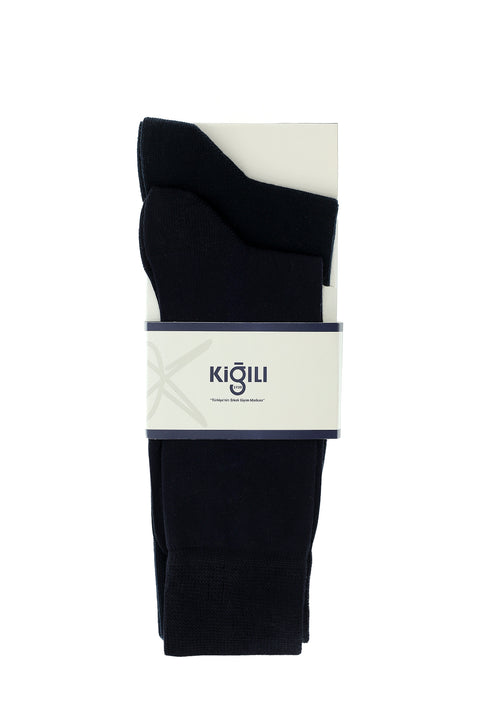 Navy Blue 2-Pack Cotton Patterned Socks