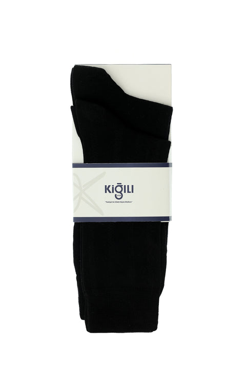 Black 2-Pack Cotton Patterned Sock Set