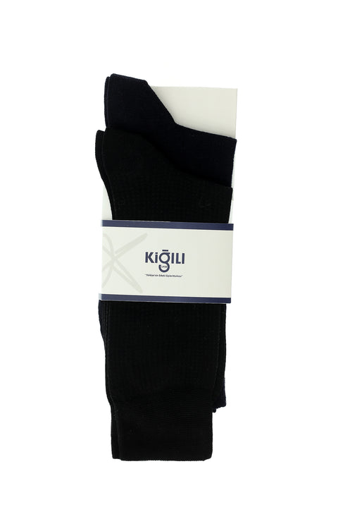 Black 2-Pack Cotton Patterned Socks