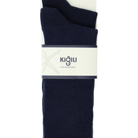 Dark Navy Blue 2-Pack Cotton Patterned Socks