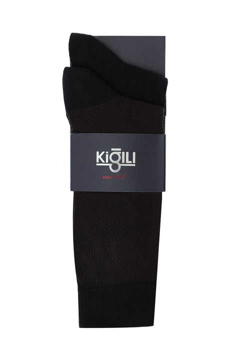 Dark Burgundy 2-Pack Patterned Cotton Socks