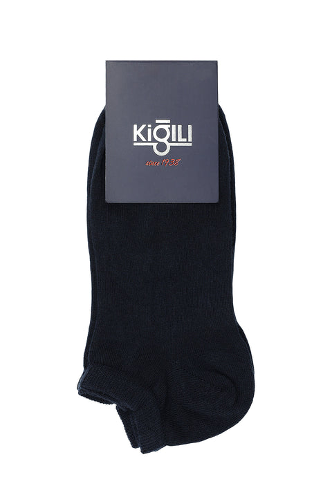 Medium Navy Blue 2-Pack Cotton Patterned Sports Socks Set