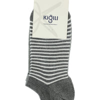 Light Grey Melange 2-Pack Cotton Striped Sports Socks Set