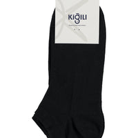 Black 2-Pack Cotton Lycra Comfortable Stretchy Patterned Sports Socks Set