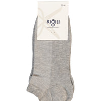 Medium Grey Melange 2-Pack Cotton Lycra Comfortable Stretchy Patterned Sports Socks Set
