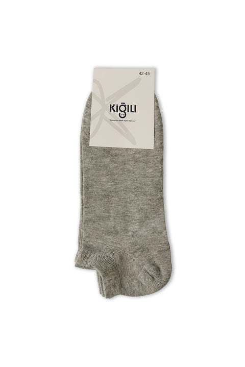 Medium Grey Melange 2-Pack Plain Cotton Sports Socks Set