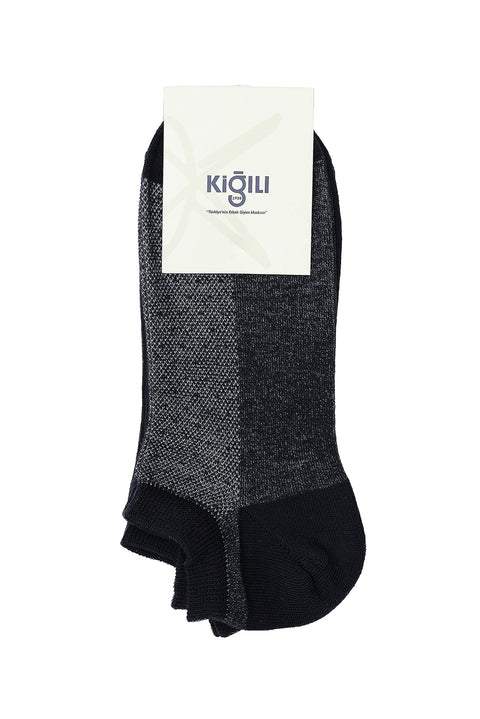 Navy Blue 2-Pack Plain Cotton Sports Socks Set
