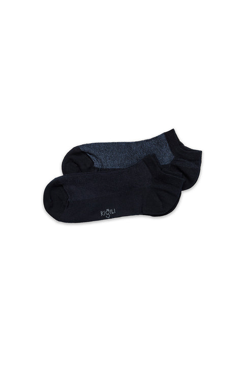 Navy Blue 2-Pack Cotton Sports Socks Set