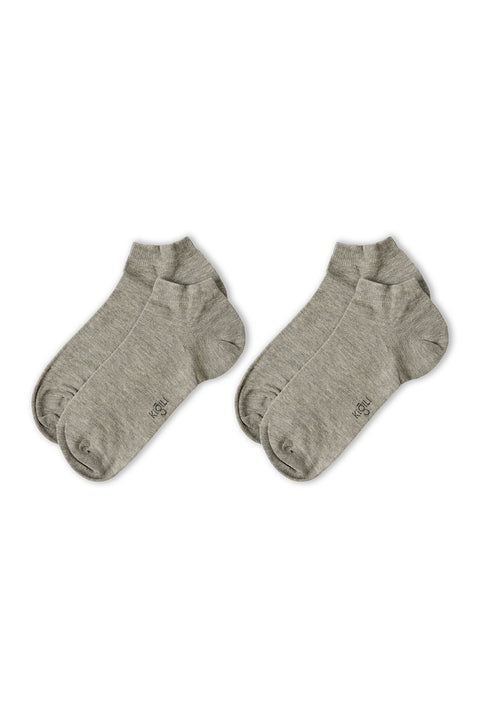Medium Grey Melange 2-Pack Ankle Socks